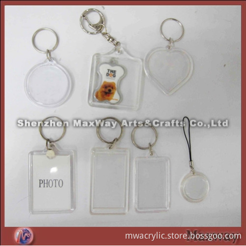 Exquisite clear promotion blank rectangle acrylic keychain which customer can insert photo self